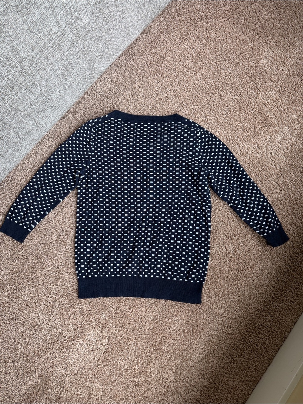 J. Crew Navy Crewneck Sweater with White Dot Pattern Size L - Picture 5 of 5